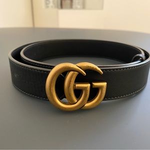 Gucci 2015 Double-G wide leather belt